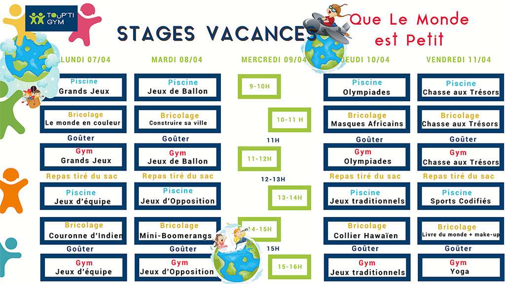 Stages Vacances Printemps Semaine 1