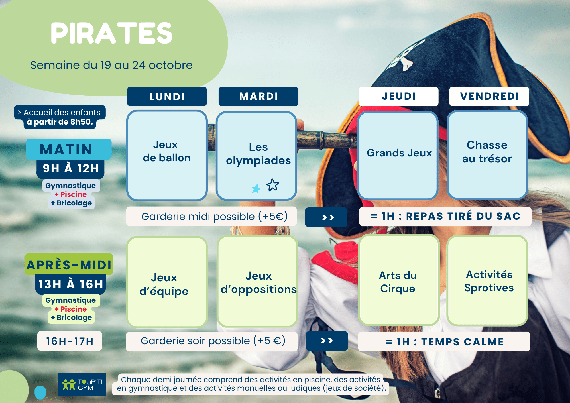 Stages vacances enfants Pirates